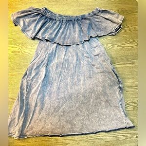 Umgee Ruffle Sleeve Sleeveless Mineral Wash Dress M/L